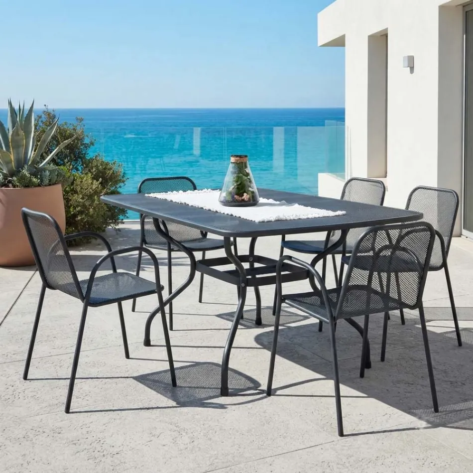 180cm Metal Mesh Garden Table Made in Italy - Lirion Viadurini