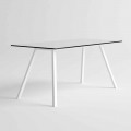 Garden Table in White Aluminum and HPL Laminate Modern Design - Oceania2