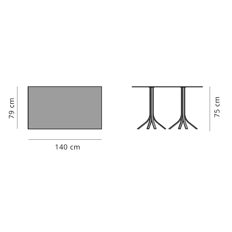 Luxury Garden Table in Aluminum and Hpl White or Gunmetal - Filomena Viadurini