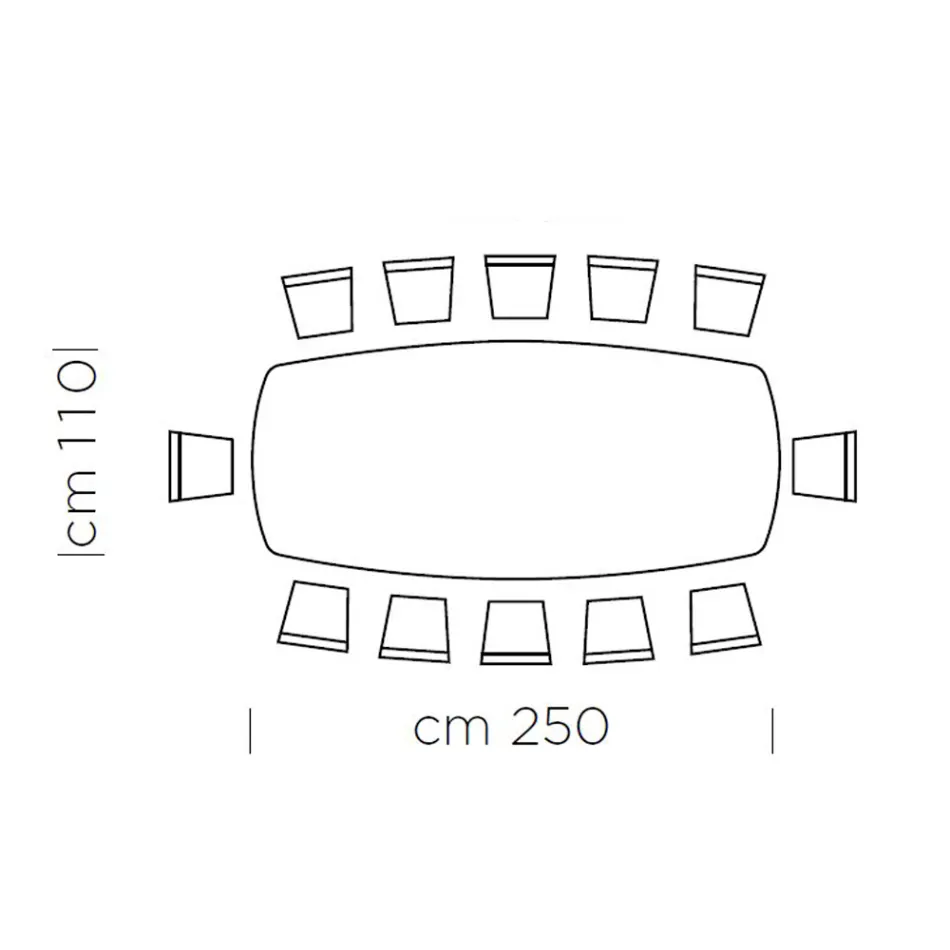 Barrel Dining Table in Fenix and Luxury Made in Italy Steel - Settimmio Viadurini