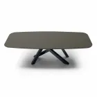 Barrel Dining Table in Fenix and Luxury Made in Italy Steel - Settimmio Viadurini