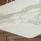 Barrel Dining Table in Laminam and Synthetic Marble Made in Italy - Brontolo Viadurini