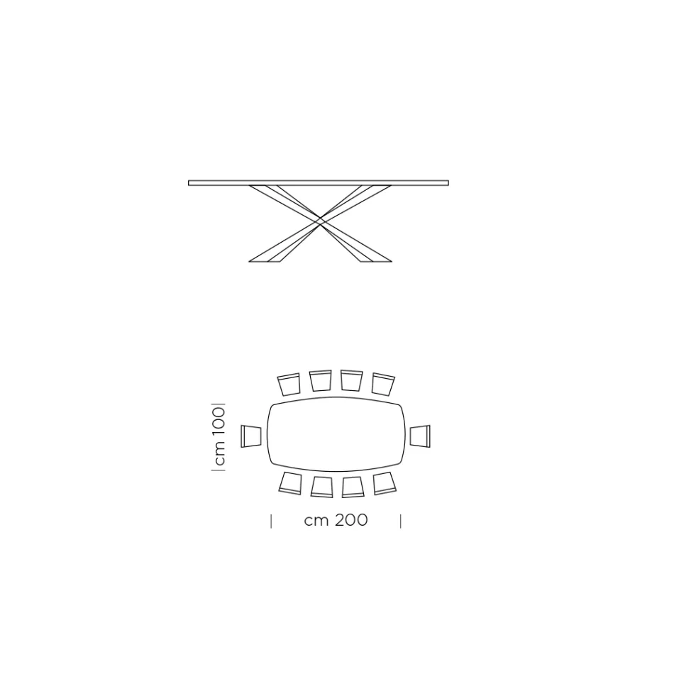 Barrel Dining Table in Wood Effect Laminate Made in Italy - Grotta Viadurini