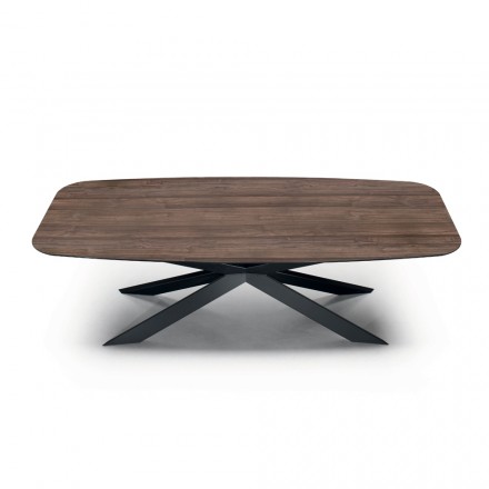 Barrel Dining Table in Wood Effect Laminate Made in Italy - Grotta Viadurini