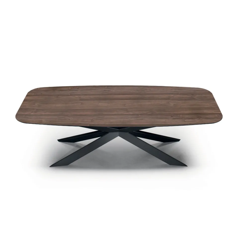 Barrel Dining Table in Wood Effect Laminate Made in Italy - Grotta Viadurini