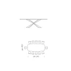 Barrel Dining Table in Glass and Steel Made in Italy - Grotta Viadurini