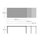 Extendable Outdoor Dining Table 318 cm in Aluminum and Stoneware - Filomena Viadurini