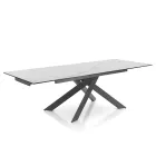 Extendable Dining Table to 240 cm in Ceramic and Steel - Relief Viadurini