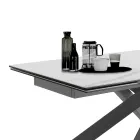 Extendable Dining Table to 240 cm in Ceramic and Steel - Relief Viadurini