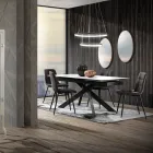 Extendable Dining Table to 240 cm in Ceramic and Steel - Relief Viadurini