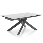 Extendable Dining Table to 240 cm in Ceramic and Steel - Relief Viadurini