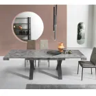 Dining Table Extendable to 260 cm Modern Concrete Effect - Lenova Viadurini