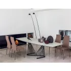 Dining Table Extendable to 290 cm in Metal and Ceramic Top - Ricolo Viadurini