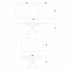 Extendable Dining Table to 298 cm in Metal and Ceramic Top - Anaconda Viadurini