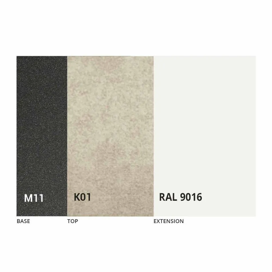 Extendable Dining Table to 298 cm in Metal and Ceramic Top - Anaconda Viadurini