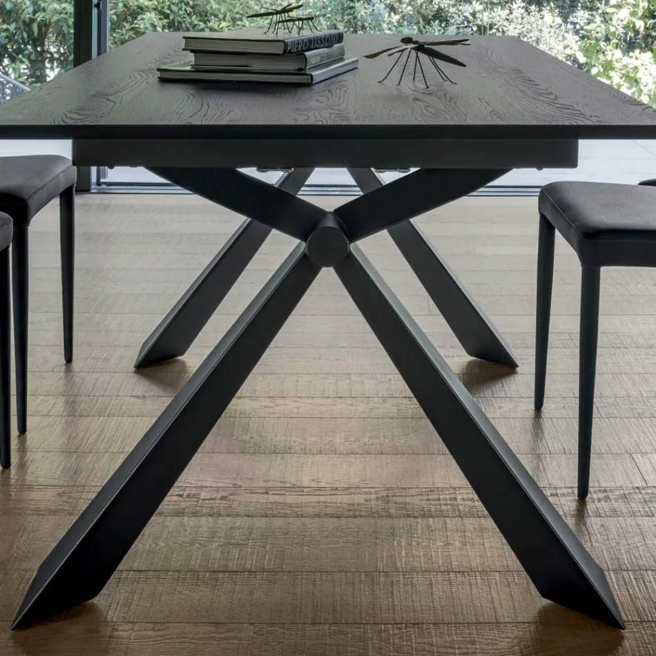 Extendable Dining Table to 298 cm in Melamine Made in Italy - Fedemo Viadurini
