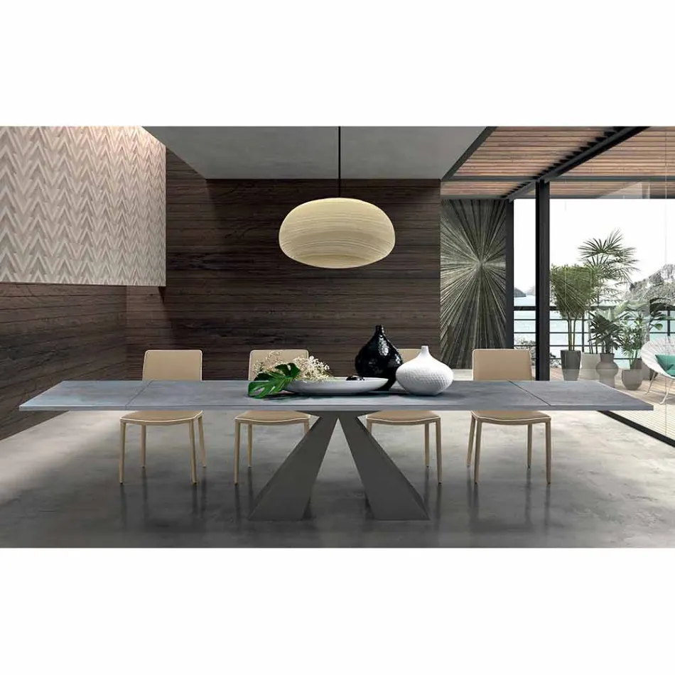 Extendable Dining Table to 300 cm in HPL Laminate Made in Italy - Dalmata Viadurini