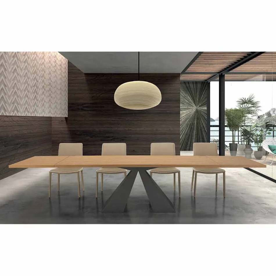 Extendable Dining Table to 300 cm in HPL Laminate Made in Italy - Dalmata Viadurini