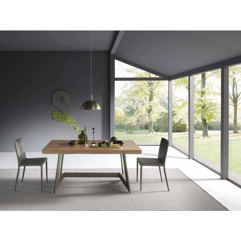 Extendable Dining Table Up to 160 cm in Wood Made in Italy - Eugenia Viadurini