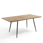 Extendable Dining Table Up to 160 cm in Mdf and Black Metal - Crumiro Viadurini