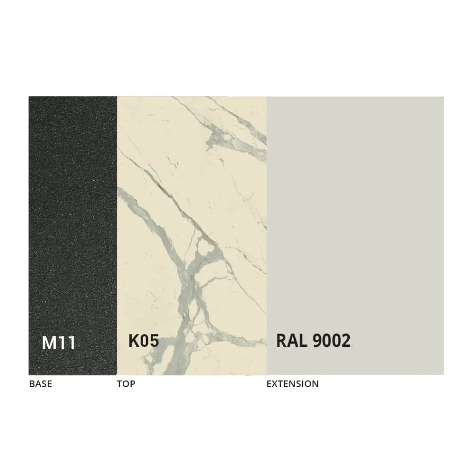 Extendable Dining Table Up to 170 cm in Ceramic Made in Italy - Tremiti Viadurini