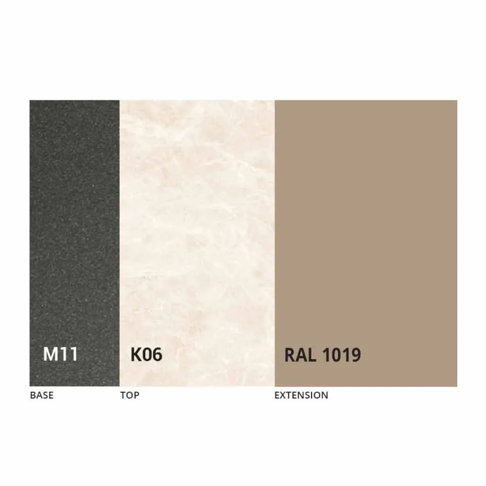 Extendable Dining Table Up to 170 cm in Ceramic Made in Italy - Tremiti Viadurini