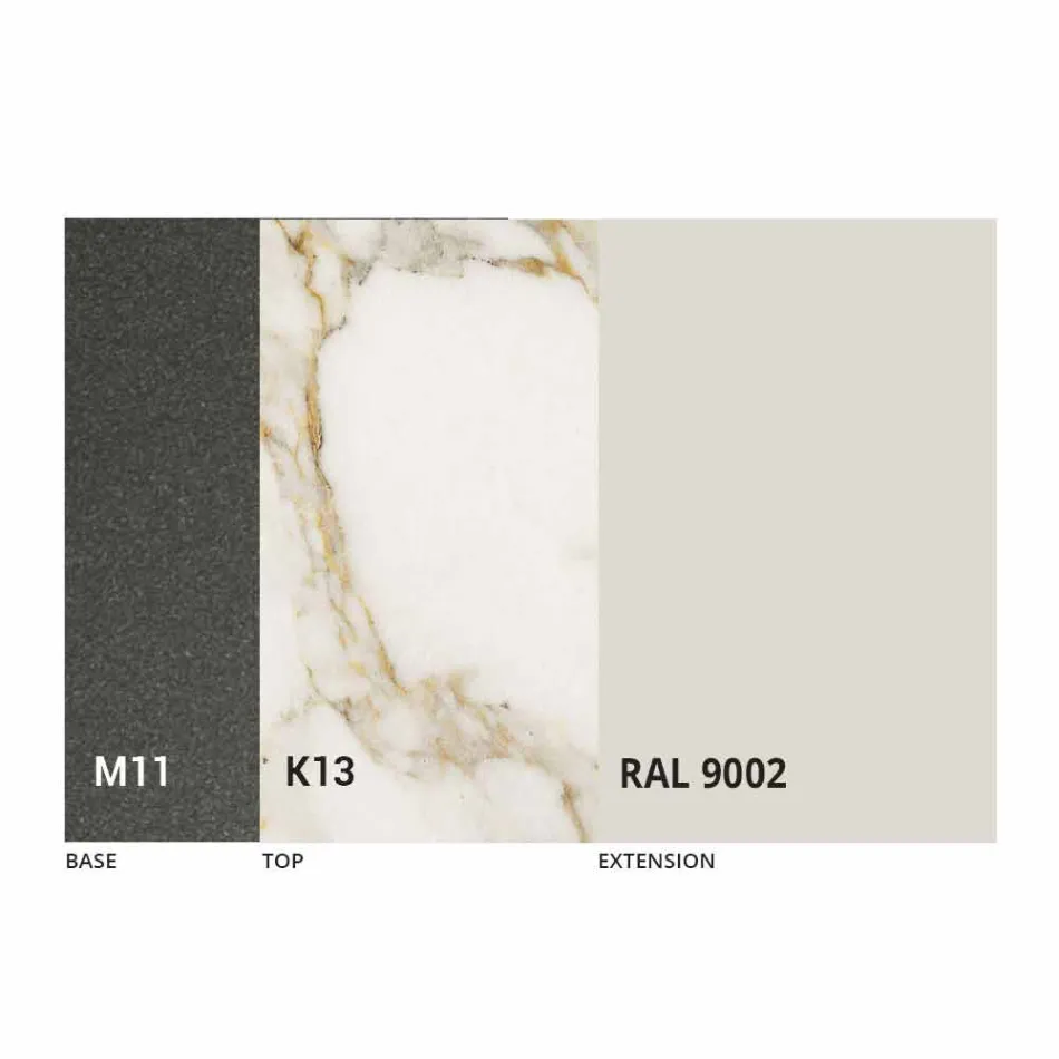 Extendable Dining Table Up to 170 cm in Ceramic Made in Italy - Tremiti Viadurini