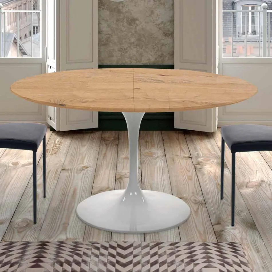 Extendable Dining Table Up to 170 cm in Wood Made in Italy - Dollars Viadurini