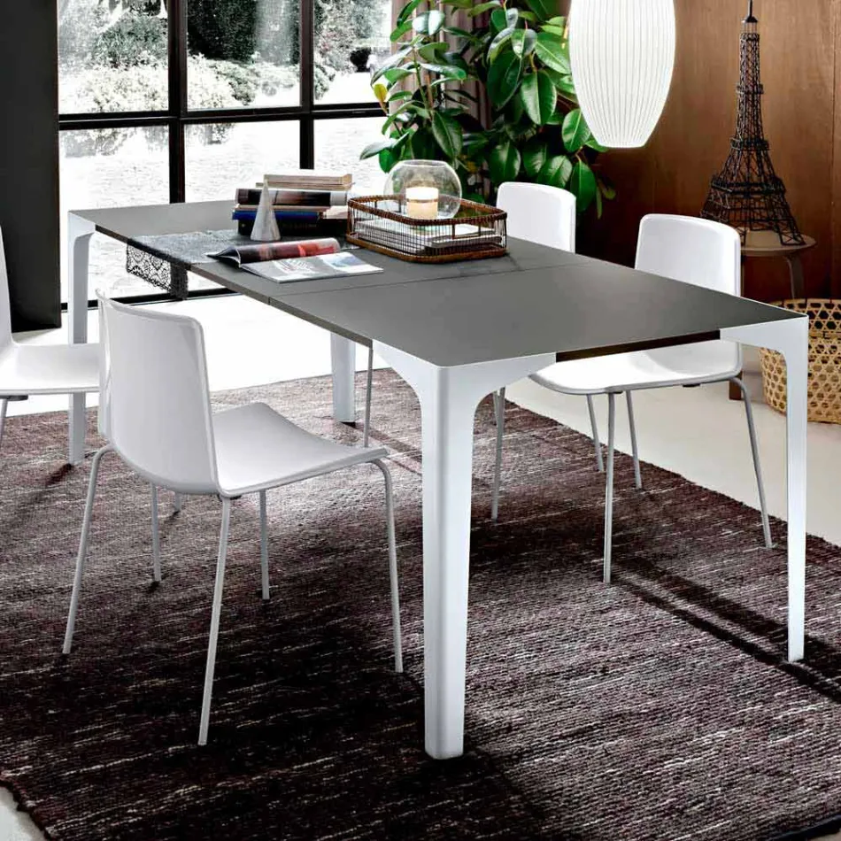 Extendable Dining Table Up to 222 cm in Fenix Made in Italy - Vulcano Viadurini