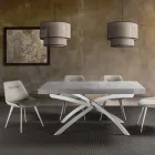 Extendable Dining Table Up to 260 cm in Melamine Wood and Metal - Lukas Viadurini