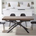 Extendable Dining Table Up to 260 cm in Melamine Wood and Metal - Lukas