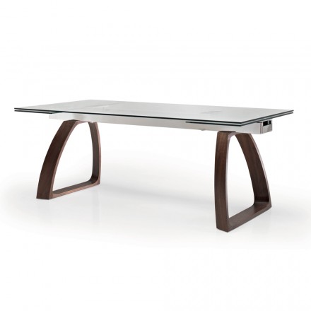 Extendable Dining Table Up to 280 cm in Glass Made in Italy - Antimo Viadurini