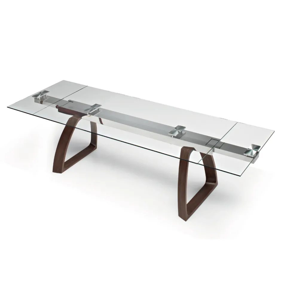 Extendable Dining Table Up to 280 cm in Glass Made in Italy - Antimo Viadurini