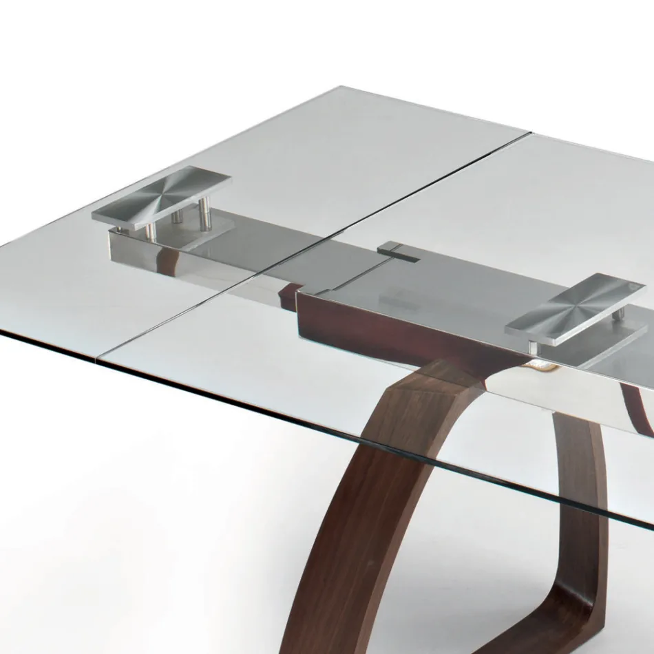 Extendable Dining Table Up to 280 cm in Glass Made in Italy - Antimo Viadurini