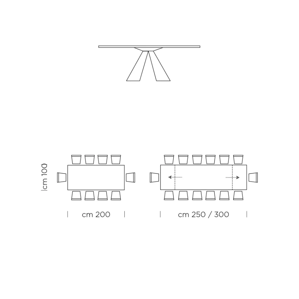 Extendable Dining Table Up to 300 cm in Fenix Made in Italy - Dalmata Viadurini