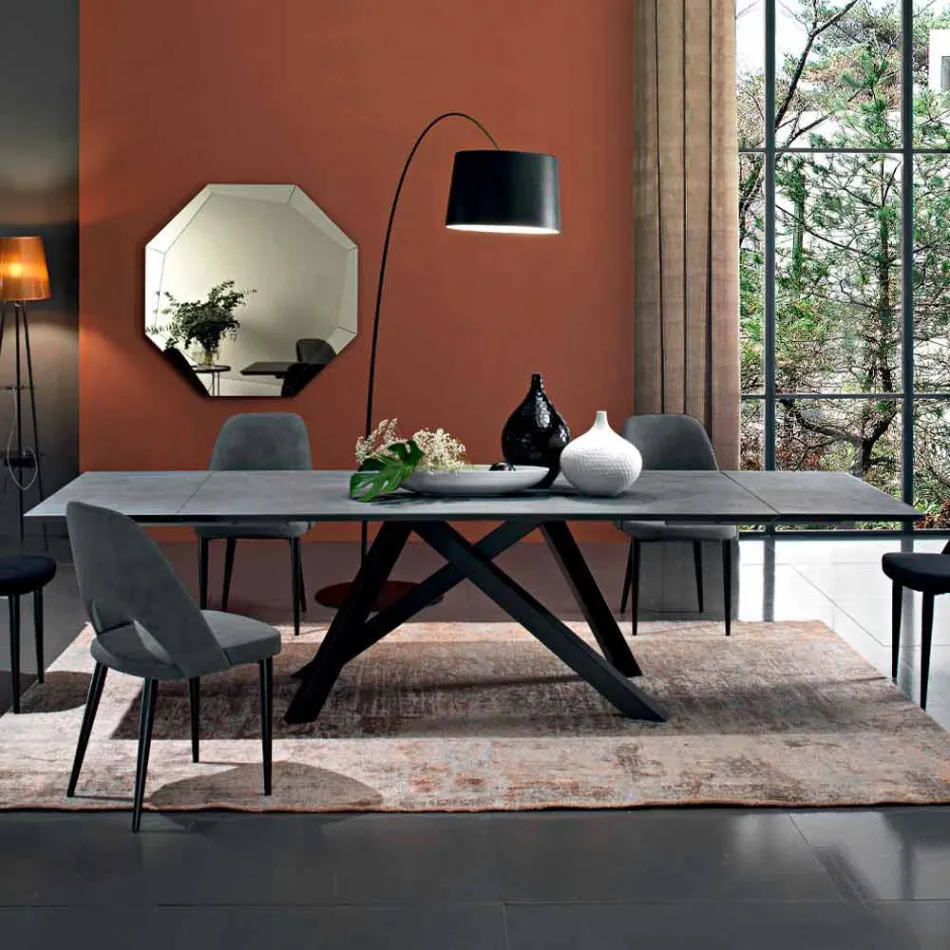 Extendable Dining Table Up to 300 cm in Laminate Made in Italy - Settimmio Viadurini