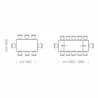 Extendable Dining Table Up to 300 cm in Laminate Made in Italy - Settimmio Viadurini