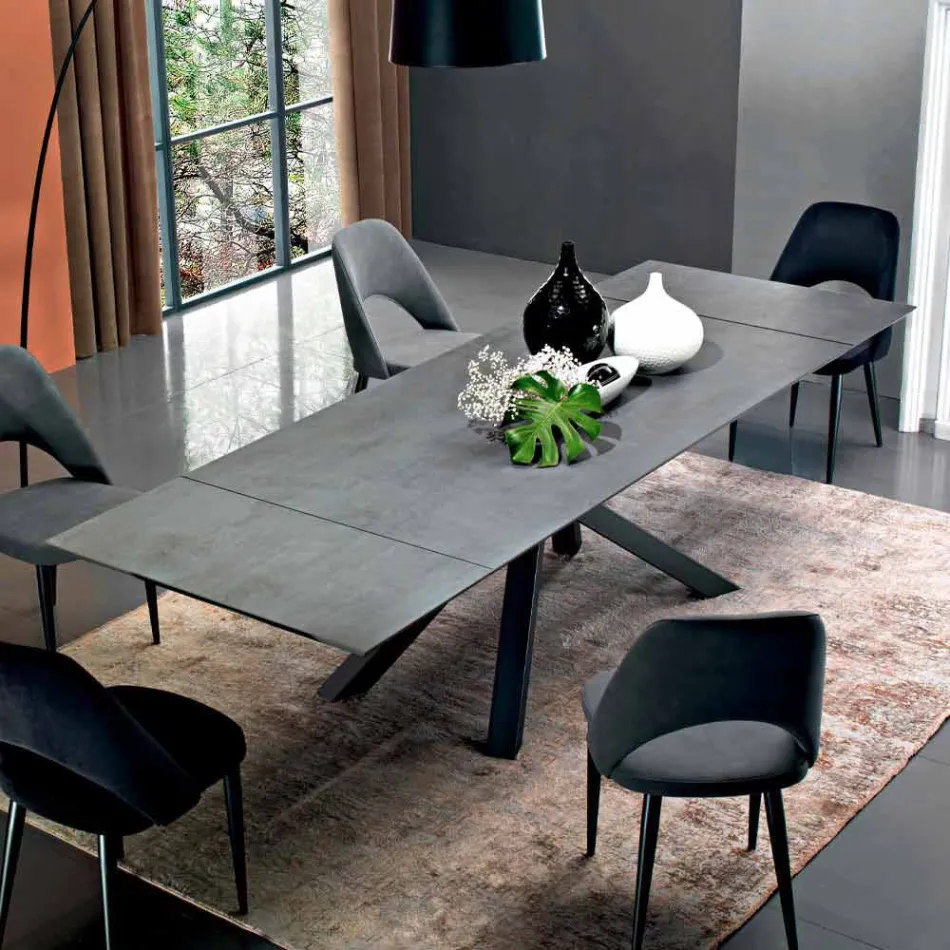 Extendable Dining Table Up to 300 cm in Laminate Made in Italy - Settimmio Viadurini