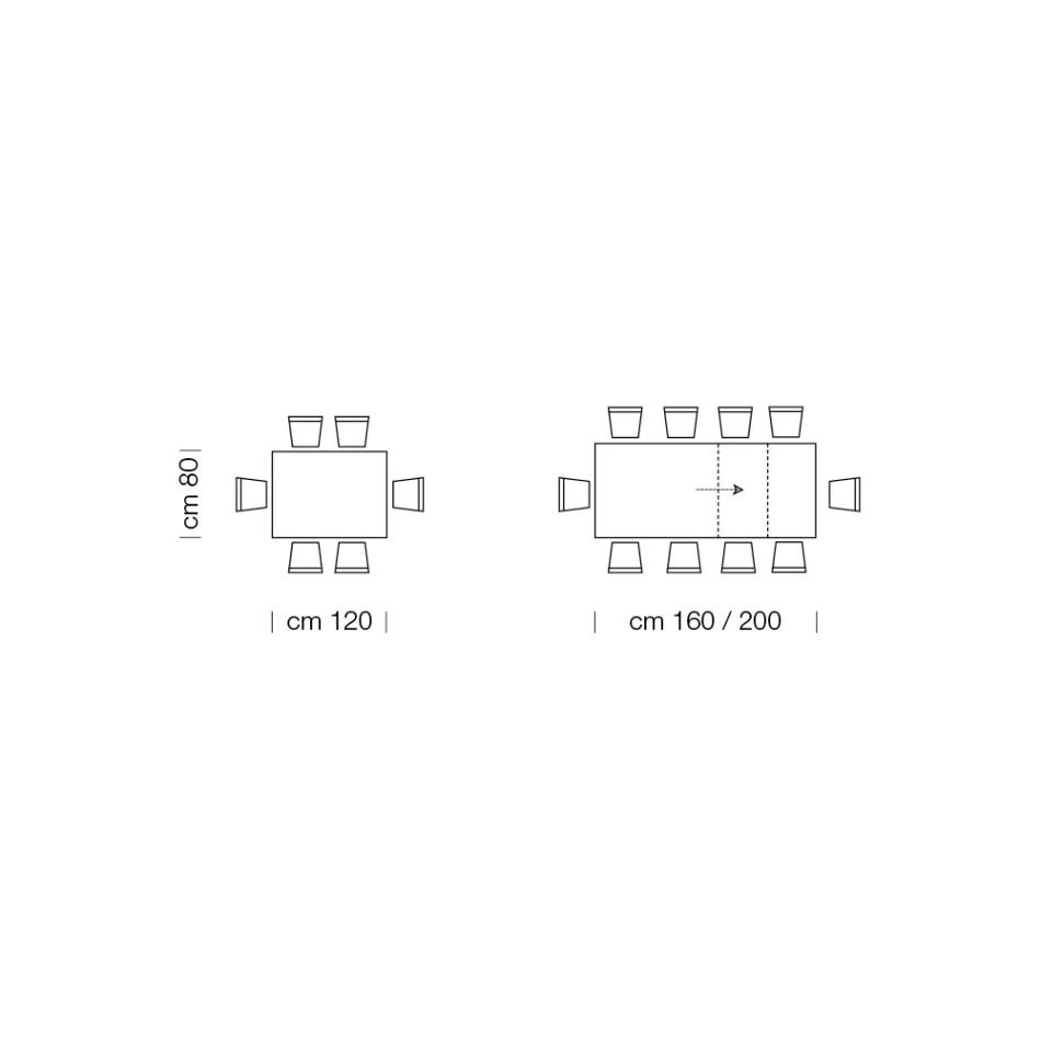 Extendable Dining Table up to 310 cm in Melamine Made in Italy - Seventies Viadurini