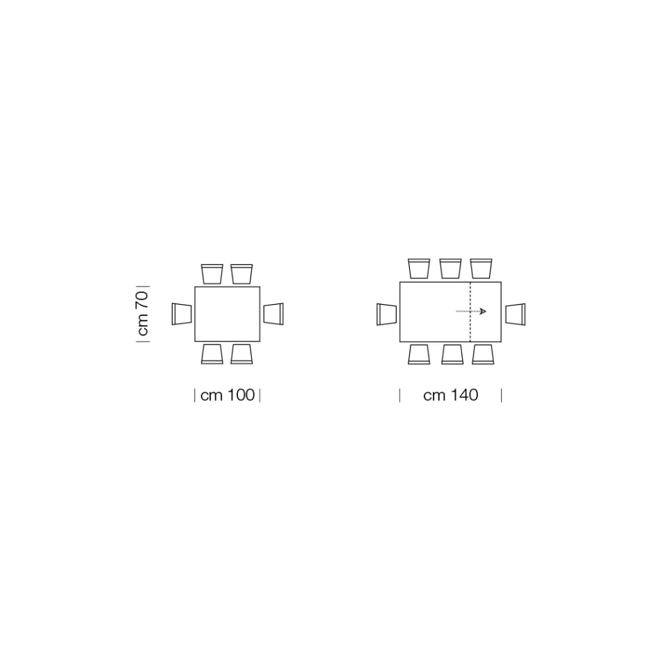 Extendable Dining Table up to 310 cm in Melamine Made in Italy - Seventies Viadurini