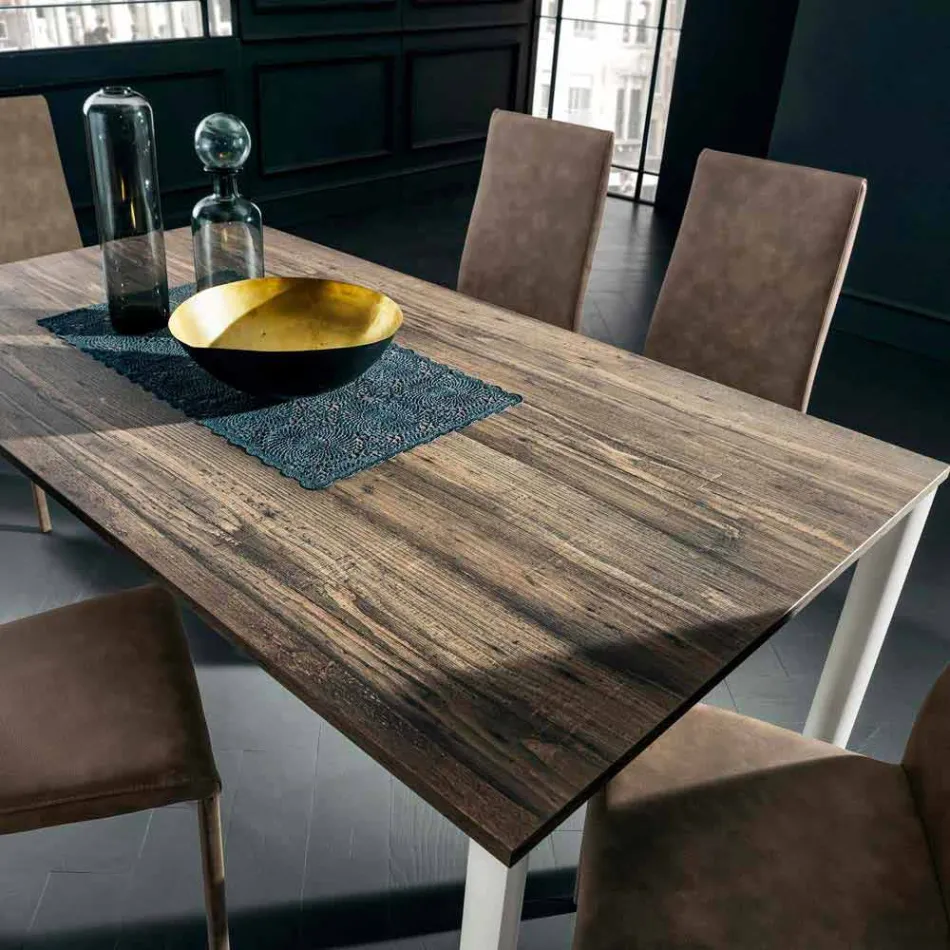 Extendable Dining Table Up to 334 cm Wood Effect Made in Italy - Maltese Viadurini