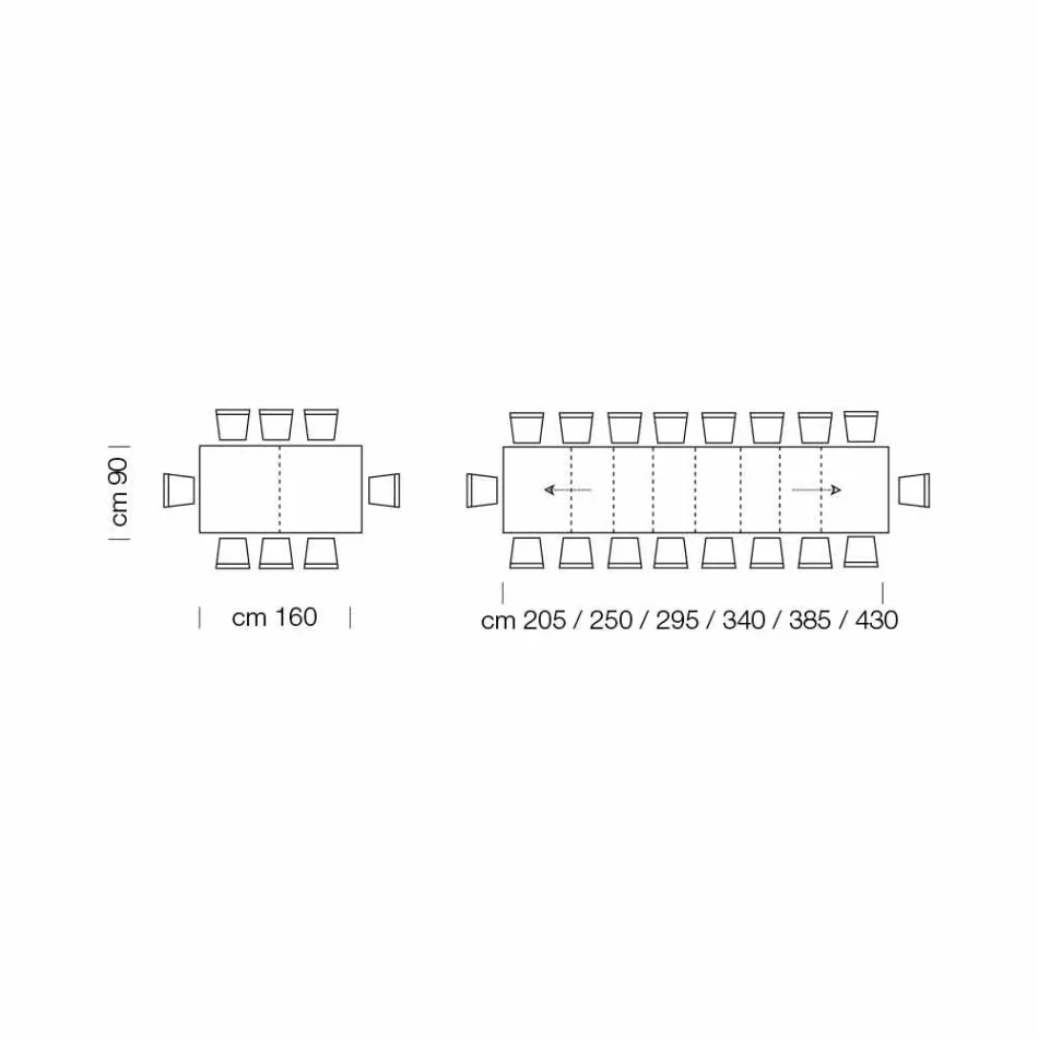 Dining Table Extendable up to 450cm in Laminate Made in Italy - Salentino Viadurini