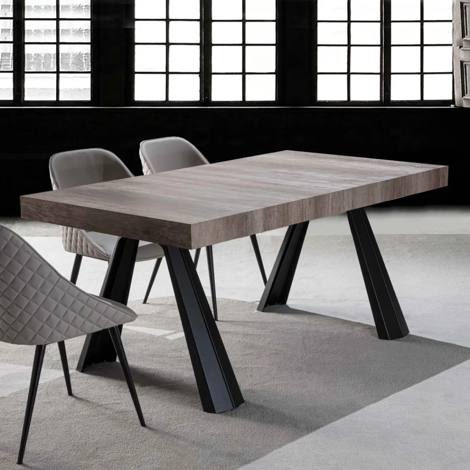 Extendable Dining Table Up to 500 cm with Melamine Top - Raimondo Viadurini