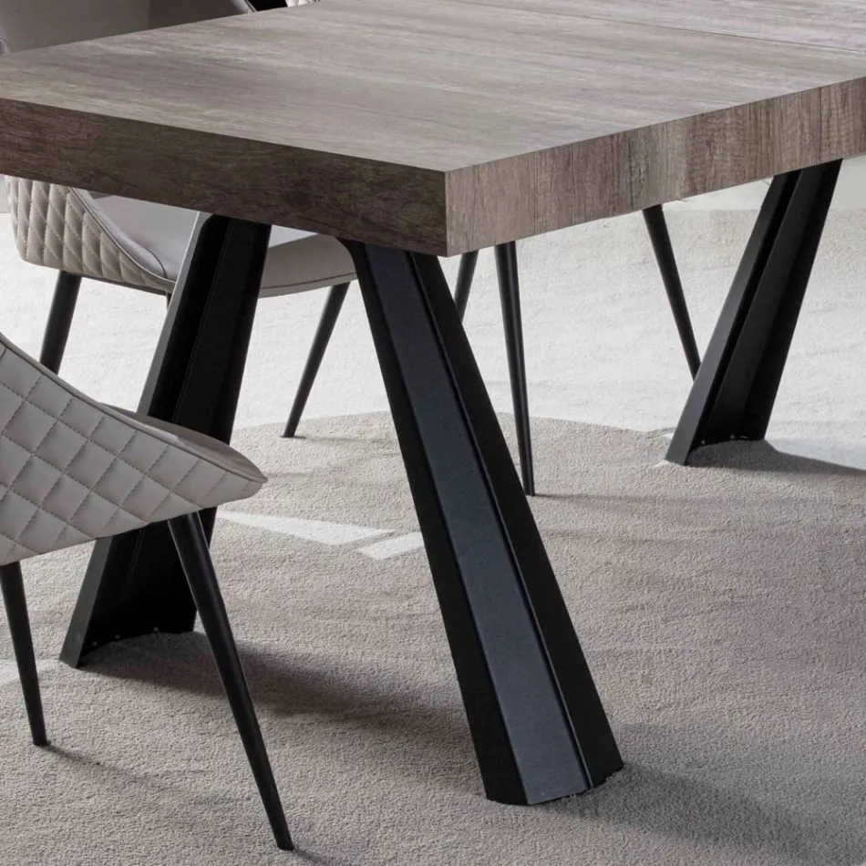Extendable Dining Table Up to 500 cm with Melamine Top - Raimondo Viadurini
