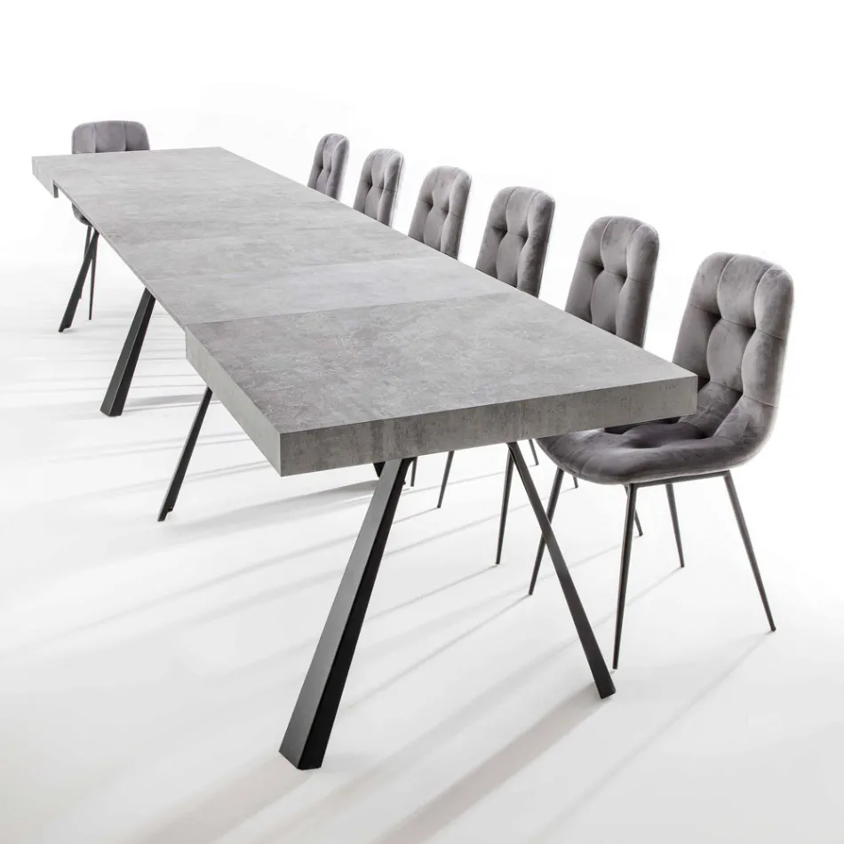 Extendable Dining Table Up to 500 cm with Melamine Top - Raimondo Viadurini