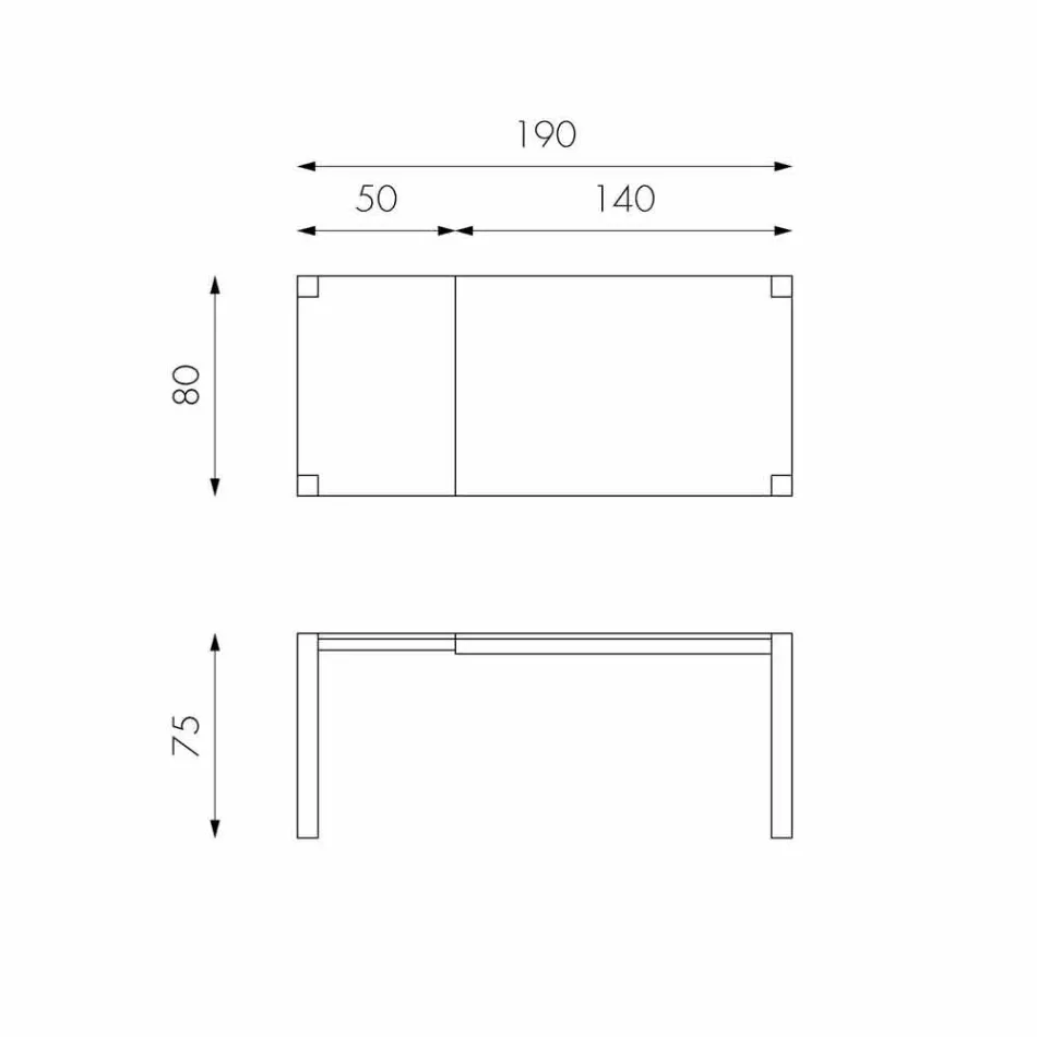 Extendable dining table in Fedro oak wood, made in Italy Viadurini