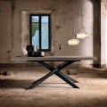 Extendable dining table in oak wood L315 cm made in Italy, Oncino 
