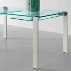Extendable Dining Table in Extralight Glass and Metal Made in Italy - Sopot Viadurini