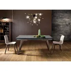 Dimitri extensible smoked glass dining table made in Italy Viadurini