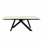 Extendable dining table in glass-ceramic made in Italy, Wilmer Viadurini